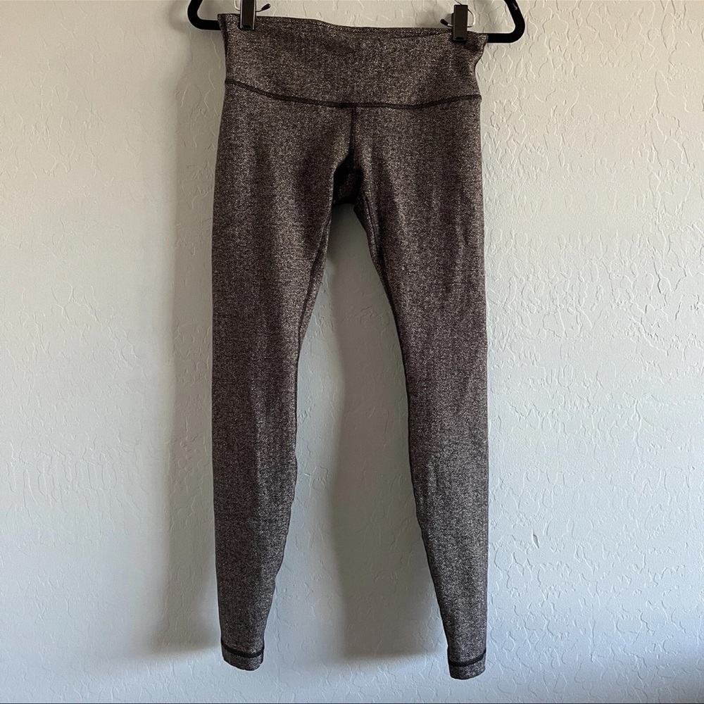 Lululemon Women's Wunder Under Tights Luon‎ Variegated Knit Black Heathered  6 - Picture 3 of 9